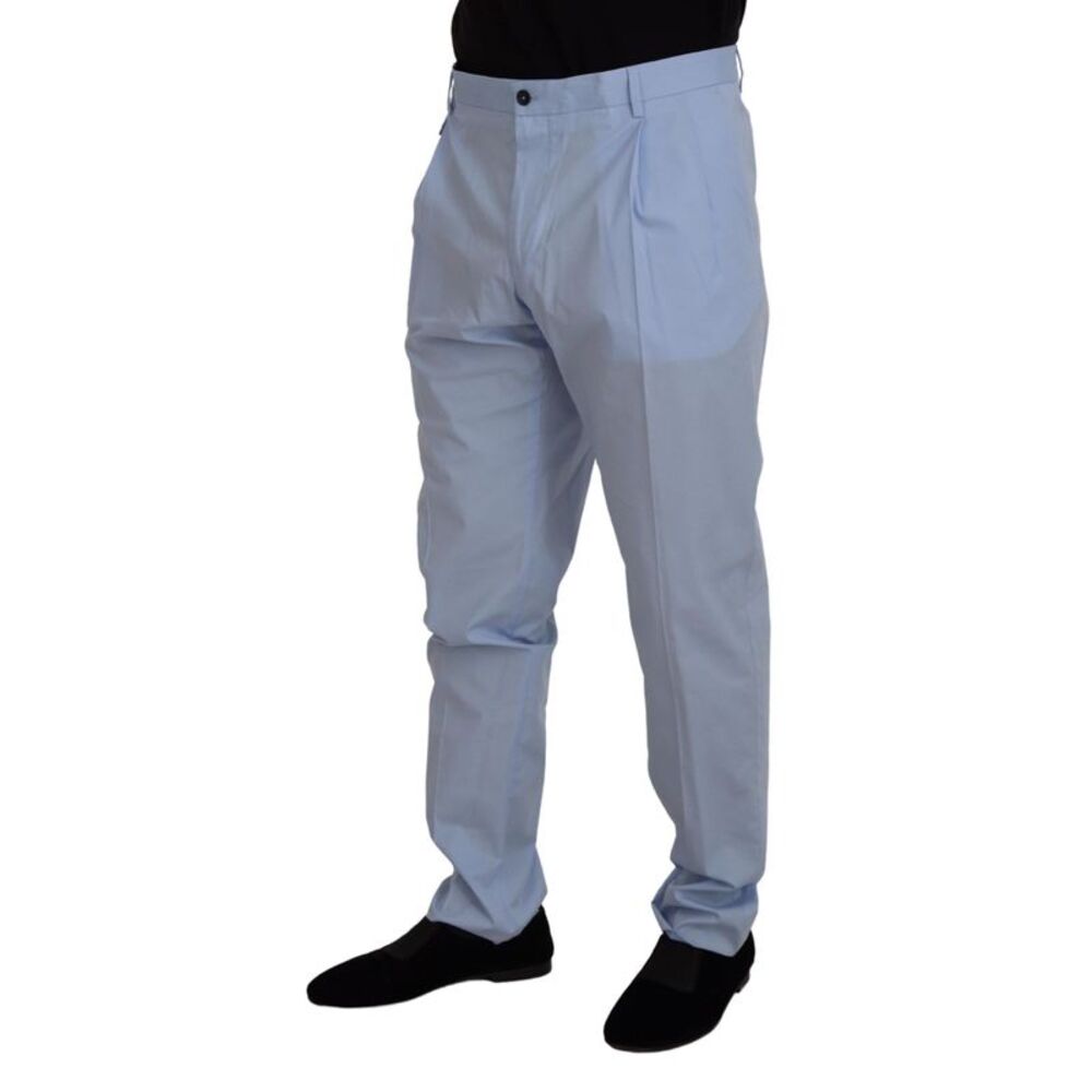 Dolce & Gabbana Blue Cotton Stretch Trousers Chinos Men's Pants - Picture 4 of 6